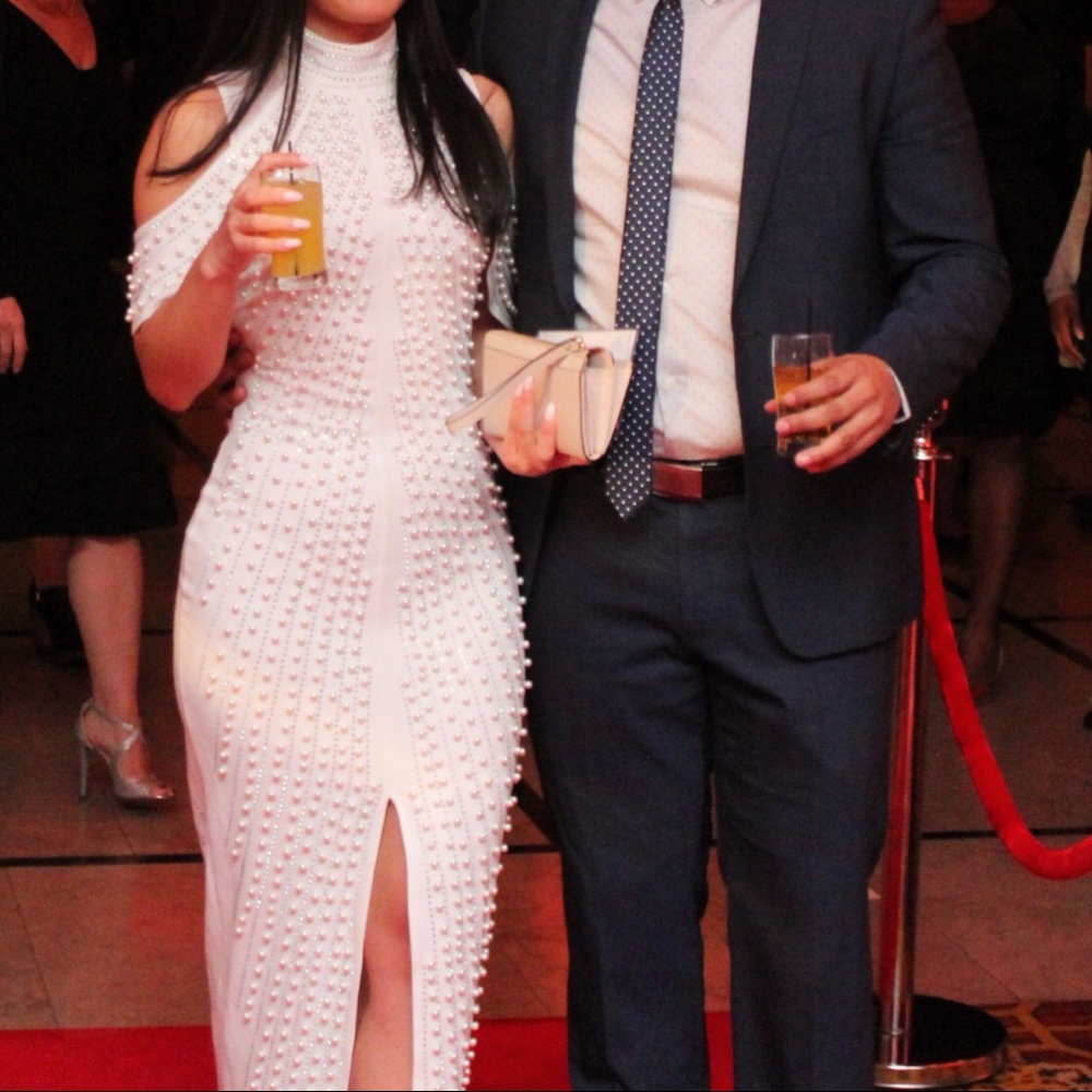 White beaded dress